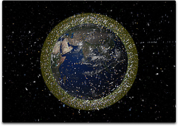 Space satellite debris