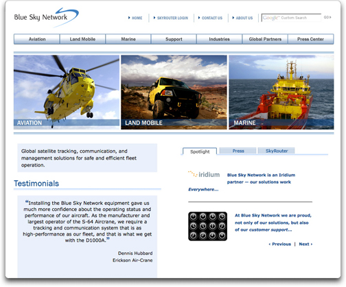 Blue Sky Network homepage
