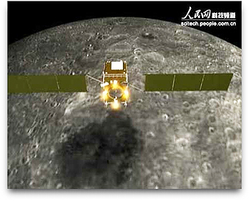 Chang'e-1 satellite and moon