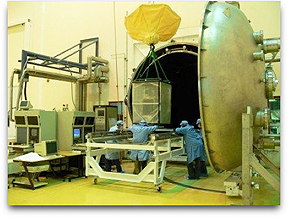 SumbandilaSat into thermal vacuum chamber