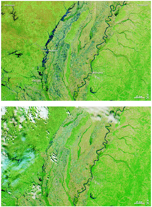 Arkansas flooding NASA Aqua MODIS