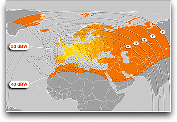 RRsat HOTBIRD footprint graphic