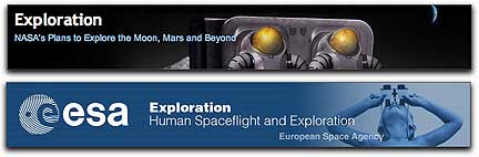 NASA + ESA Exploration banner logos