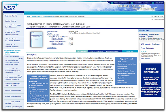 NSR Global DTH report page