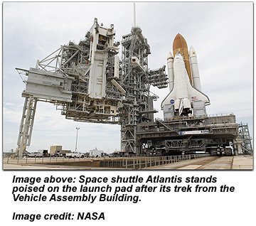 Shuttle Atlantis on pad