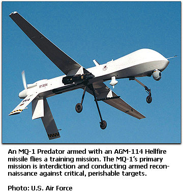 Predator UAV with Hellfire missiles
