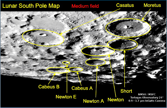 Lunar South Pole map (NASA)