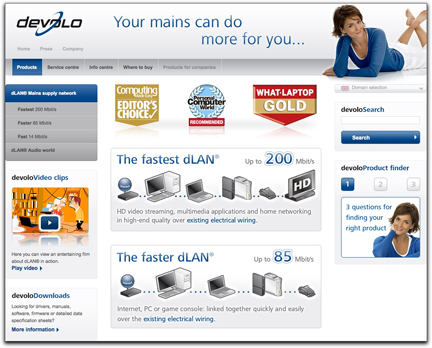 devolo dLAN page