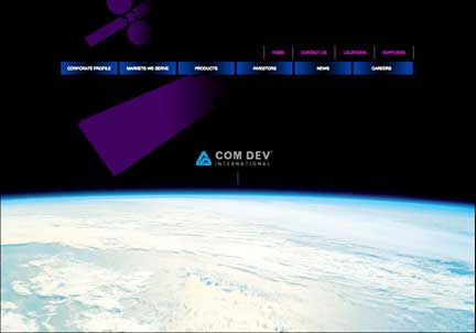 COM DEV Int'l homepage