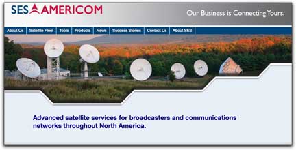 SES AMERICOM homepage banner