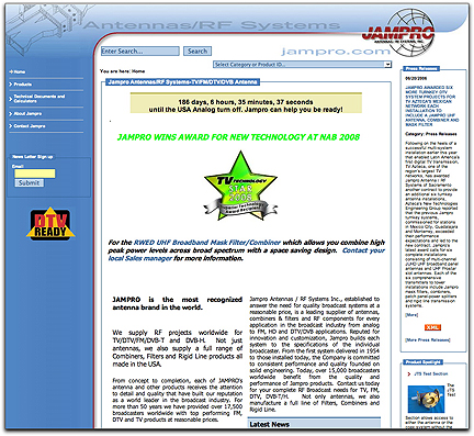 Jampro Antennas homepage