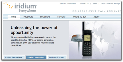 Iridium homepage banner