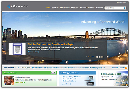 iDirect homepage