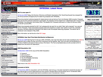 ESA INTEGRAL news page