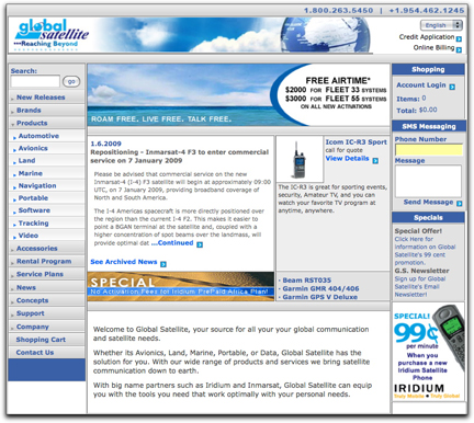 Global Satellite homepage