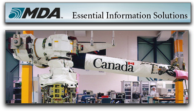 MDA logo + Canadarm graphic