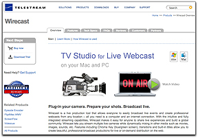 Telestream's Wirecast web page