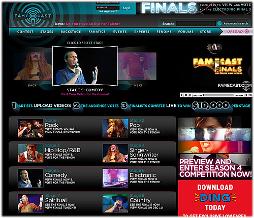 FameCast Screen
