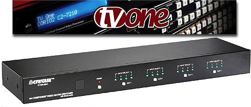 TV One logo + routing switcher