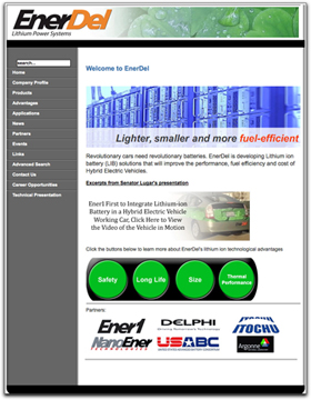 EnerDel homepage