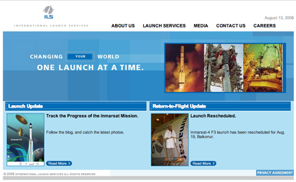 ILS Launch Services homepage