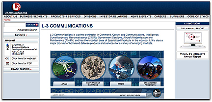 L-3 Comm's homepage