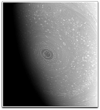 Cassini orbiter photo of Saturn's southern pole