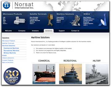 Norsat Maritime webpage