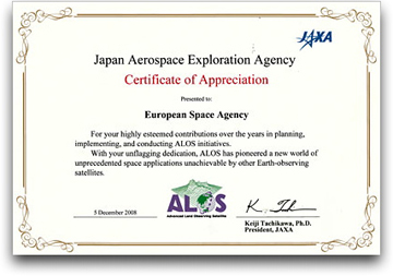 JAXA Award of Appreciation to ESA