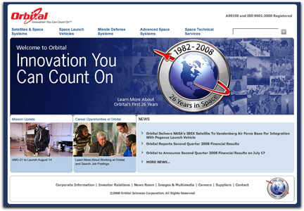 Orbital Sciences homepage