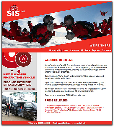 SIS Live homepage