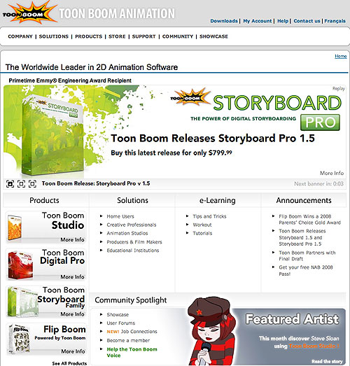 Toon Boom home page
