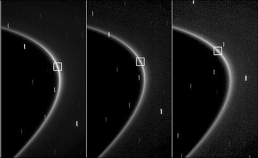 Cassini captures moonlet in Saturn's rings