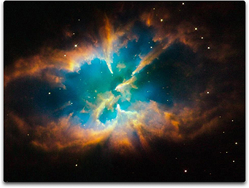 Hubble nestled within