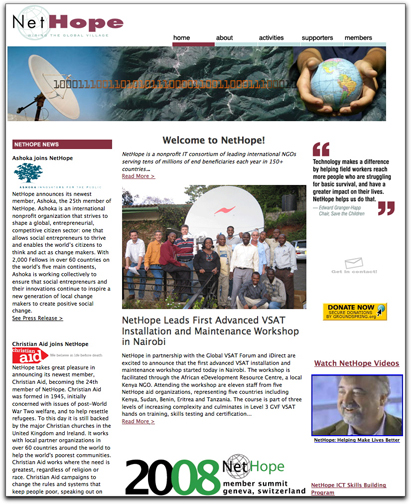 NetHope homepage