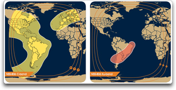 SES NEW SKIES NSS-806 coverage map