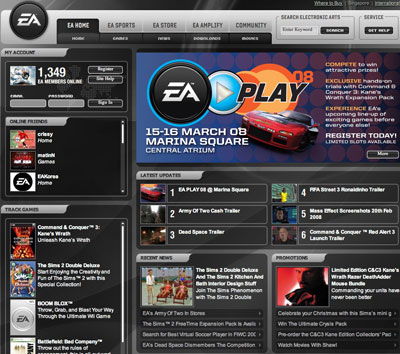 EA Singapore home page