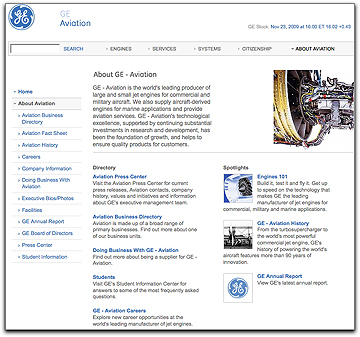 GE Aviation homepage