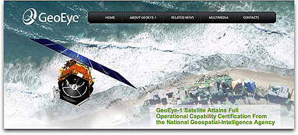 GeoEye homepage banner