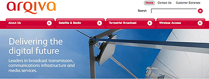 Arquiva homepage satellite banner